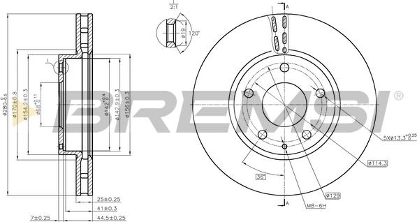 Bremsi CD8532V - Гальмівний диск avtolavka.club