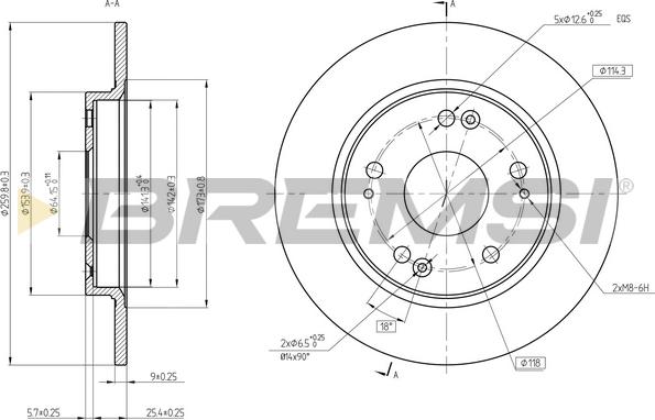 Bremsi CD8524S - Гальмівний диск avtolavka.club