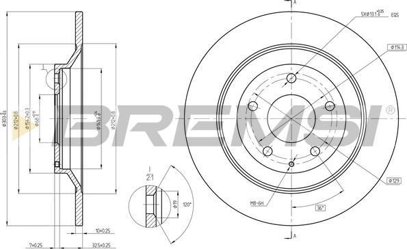 Bremsi CD8609S - Гальмівний диск avtolavka.club