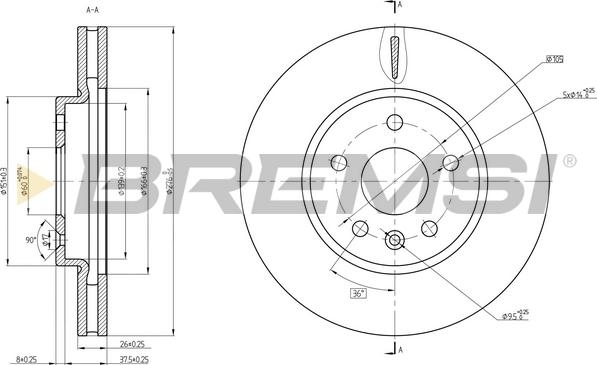 Bremsi CD8685V - Гальмівний диск avtolavka.club