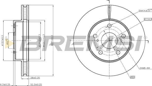 Bremsi CD8634V - Гальмівний диск avtolavka.club