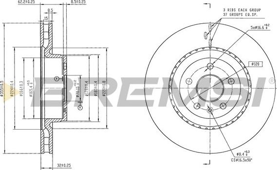 Bremsi CD8620V - Гальмівний диск avtolavka.club