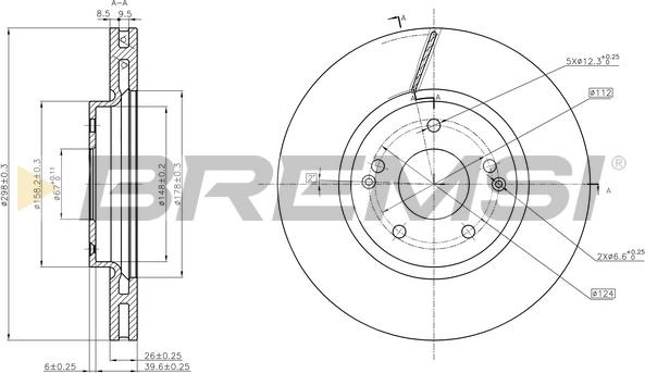 Bremsi CD8091V - Гальмівний диск avtolavka.club