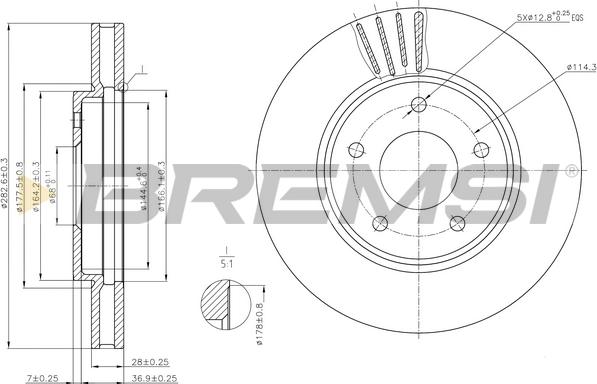 Bremsi CD8040V - Гальмівний диск avtolavka.club