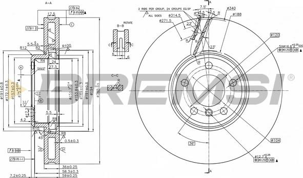 Bremsi CD8043VLS - Гальмівний диск avtolavka.club