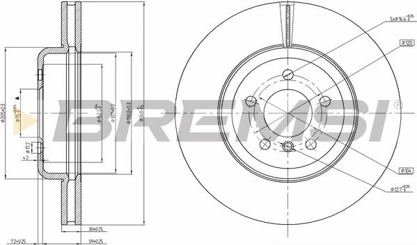 Bremsi CD8047V - Гальмівний диск avtolavka.club