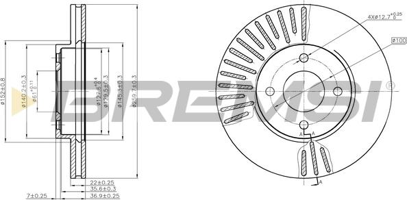 Bremsi CD8068V - Гальмівний диск avtolavka.club