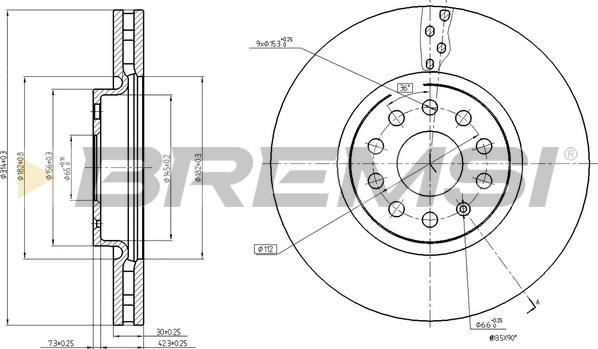 Bremsi CD8016V - Гальмівний диск avtolavka.club