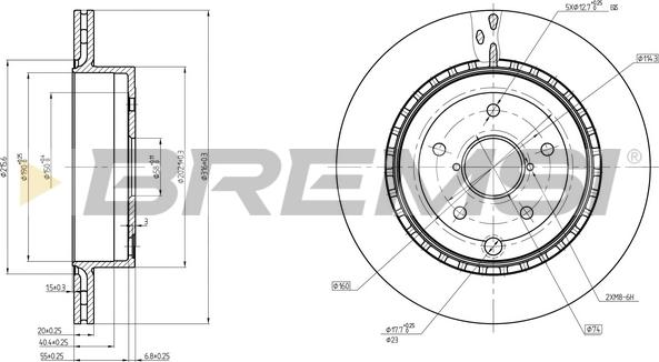 Bremsi CD8140V - Гальмівний диск avtolavka.club