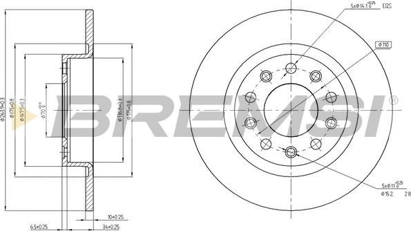 Bremsi CD8333S - Гальмівний диск avtolavka.club