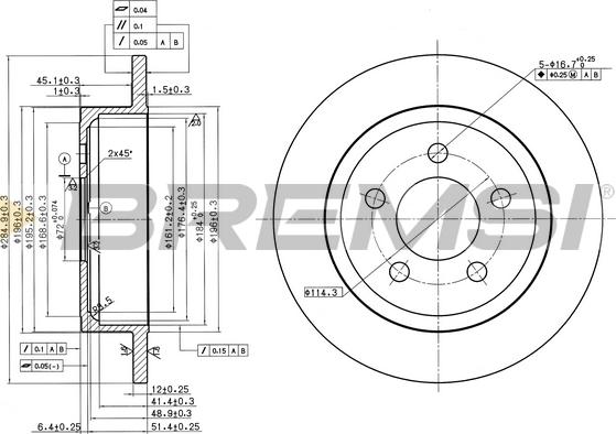 Bremsi CD8288S - Гальмівний диск avtolavka.club