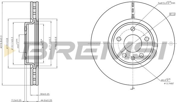 Bremsi CD7996V - Гальмівний диск avtolavka.club