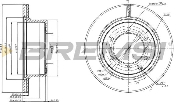 Bremsi CD7954V - Гальмівний диск avtolavka.club