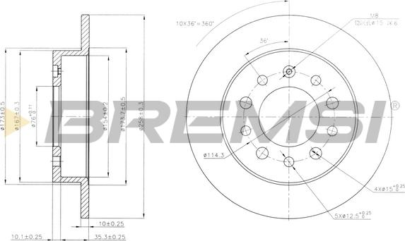 Bremsi CD7955S - Гальмівний диск avtolavka.club