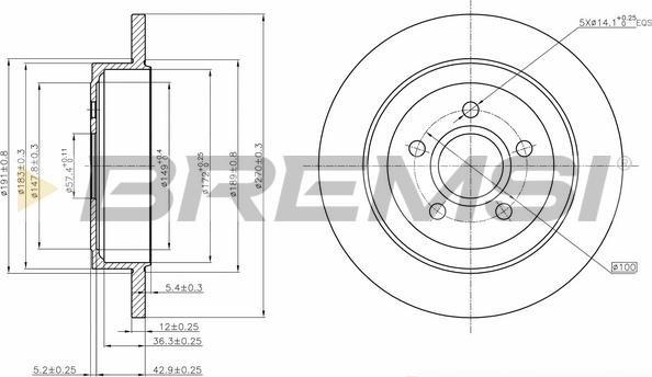 Bremsi CD7911S - Гальмівний диск avtolavka.club