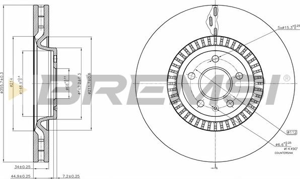 Bremsi CD7987V - Гальмівний диск avtolavka.club