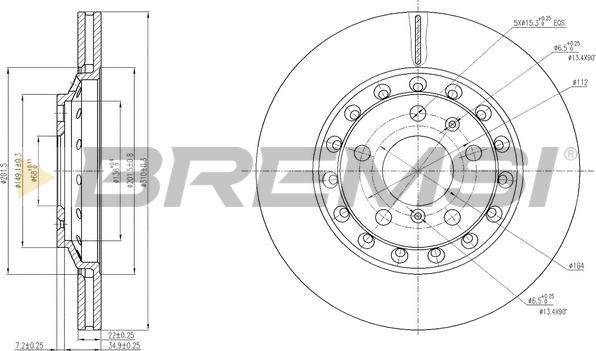 Bremsi CD7934V - Гальмівний диск avtolavka.club