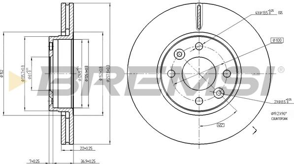 Bremsi CD7978V - Гальмівний диск avtolavka.club