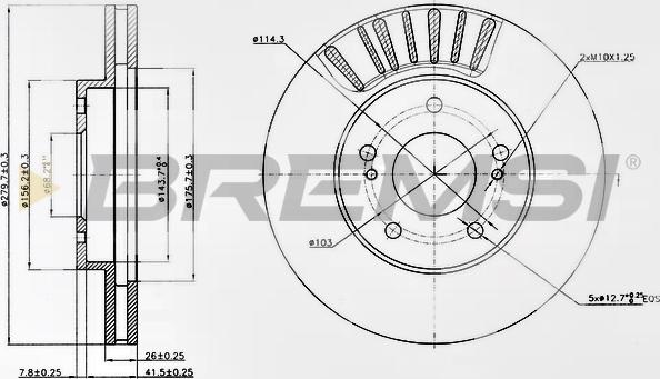 Bremsi CD7494V - Гальмівний диск avtolavka.club