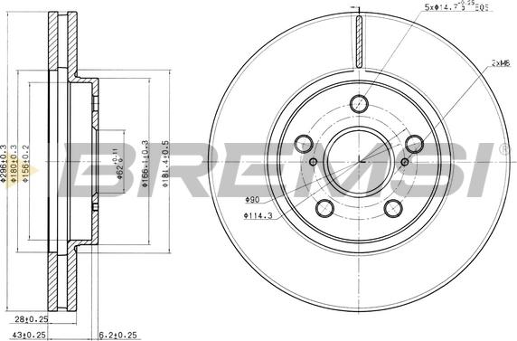 Bremsi CD7446V - Гальмівний диск avtolavka.club