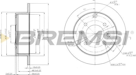 Bremsi CD7448S - Гальмівний диск avtolavka.club