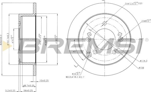 Bremsi CD7447S - Гальмівний диск avtolavka.club