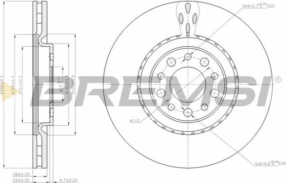 Bremsi CD7455V - Гальмівний диск avtolavka.club