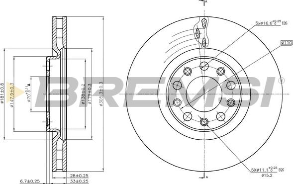 Bremsi CD7451V - Гальмівний диск avtolavka.club