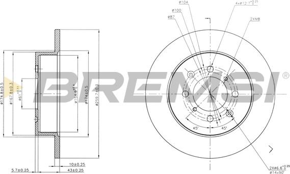 Bremsi CD7466S - Гальмівний диск avtolavka.club