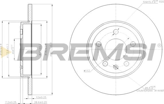 Bremsi CD7423S - Гальмівний диск avtolavka.club