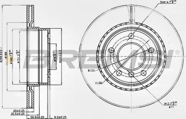 Bremsi CD7549V - Гальмівний диск avtolavka.club