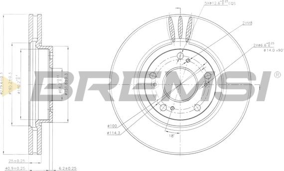 Bremsi CD7557V - Гальмівний диск avtolavka.club