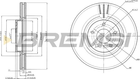 Bremsi CD7505V - Гальмівний диск avtolavka.club