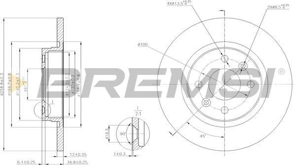 Bremsi CD7502S - Гальмівний диск avtolavka.club