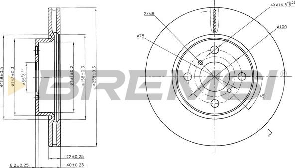 Bremsi CD7587V - Гальмівний диск avtolavka.club