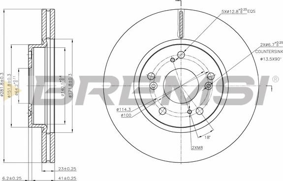 Bremsi CD7539V - Гальмівний диск avtolavka.club