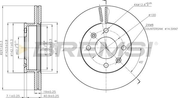 Bremsi CD7529V - Гальмівний диск avtolavka.club