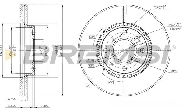 Bremsi CD7520V - Гальмівний диск avtolavka.club