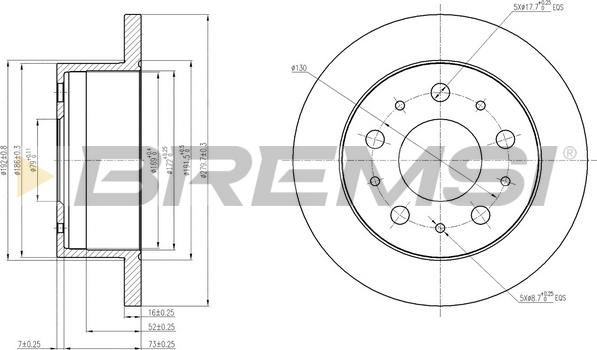 Bremsi CD7574S - Гальмівний диск avtolavka.club