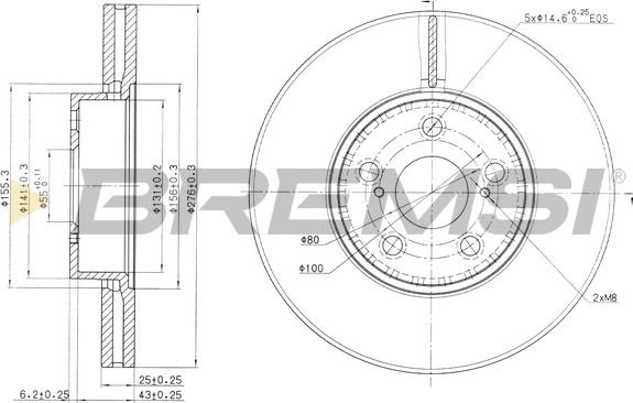 Bremsi CD7575V - Гальмівний диск avtolavka.club