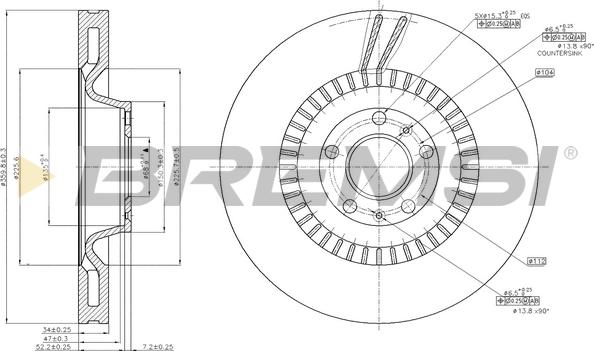 Bremsi CD7572V - Гальмівний диск avtolavka.club