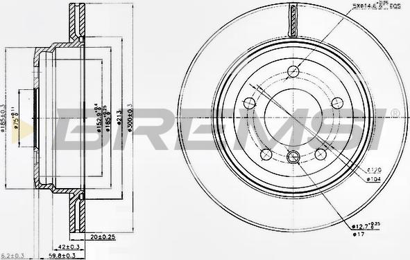 Bremsi CD7697V - Гальмівний диск avtolavka.club