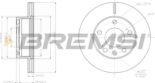 Bremsi CD7640V - Гальмівний диск avtolavka.club