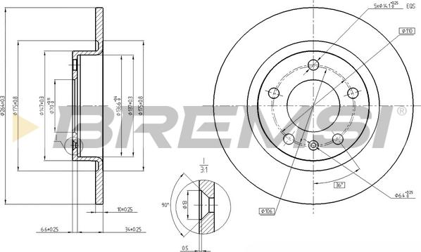 Bremsi CD7651S - Гальмівний диск avtolavka.club