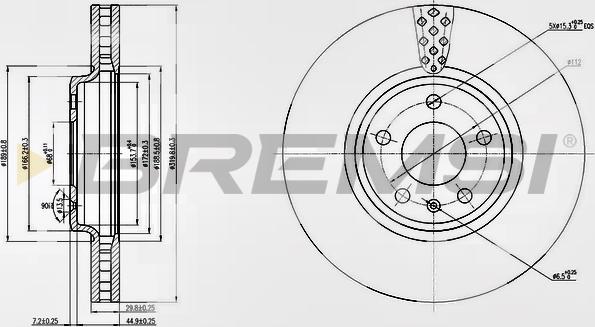 Bremsi CD7664V - Гальмівний диск avtolavka.club