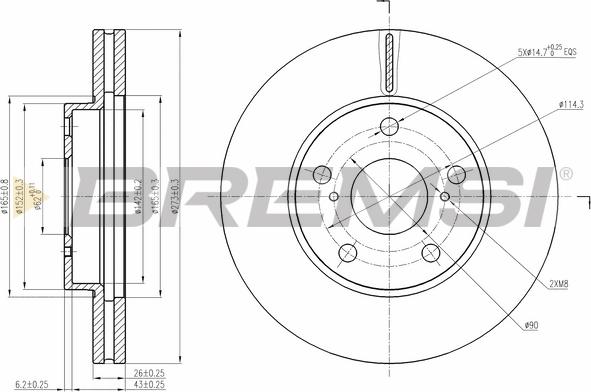 Bremsi CD7668V - Гальмівний диск avtolavka.club