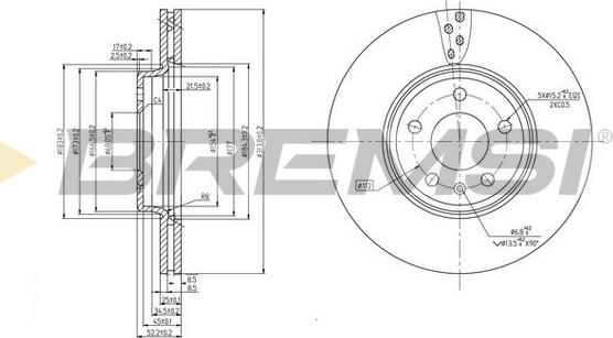 Bremsi CD7663V - Гальмівний диск avtolavka.club