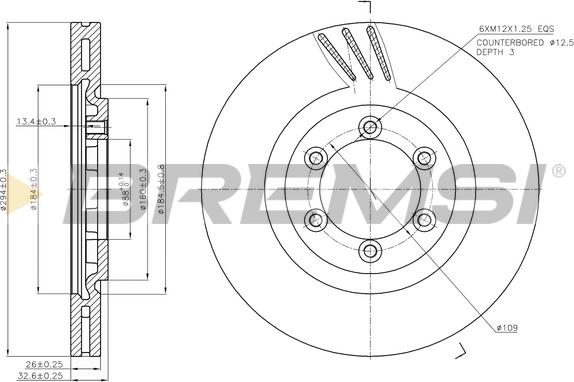 Bremsi CD7605V - Гальмівний диск avtolavka.club