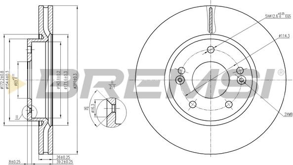 Bremsi CD7619V - Гальмівний диск avtolavka.club