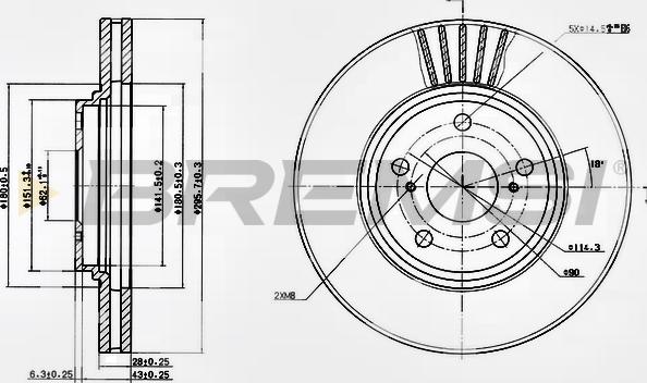 Bremsi CD7684V - Гальмівний диск avtolavka.club